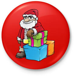printfashion Santa - Kitűző, hűtőmágnes - Piros (3108308)