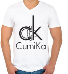 printfashion CumiKa - Férfi V-nyakú póló - Fehér (14926994)