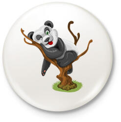printfashion Panda jóga - Kitűző, hűtőmágnes - Fehér (12055318)