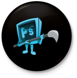 printfashion Brush - Kitűző, hűtőmágnes - Fekete (3094465)