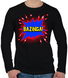 printfashion BAZINGA - Férfi hosszú ujjú póló - Fekete (9978673)
