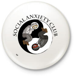 printfashion Social Anxiety Club - Kitűző, hűtőmágnes - Fehér (3082394)