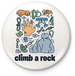 printfashion Climb a rock - Kitűző, hűtőmágnes - Fehér (15865490)