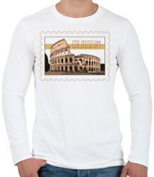 printfashion Colosseum - Férfi hosszú ujjú póló - Fehér (7425196)