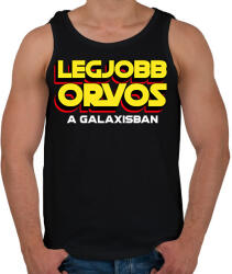 printfashion LEGJOBB ORVOS A GALAXISBAN - Férfi atléta - Fekete (11570164)