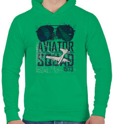 printfashion Aviator Squad 1973 - Férfi kapucnis pulóver - Zöld (4643197)