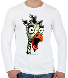 printfashion Csodálkozó zebra - Férfi hosszú ujjú póló - Fehér (13181818)