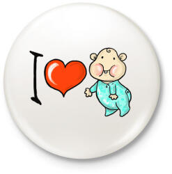 printfashion I love my baby - Kitűző, hűtőmágnes - Fehér (3933737)