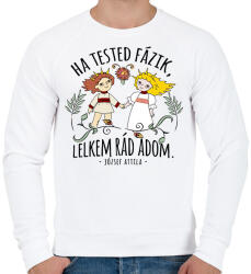 printfashion Népmese ha tested fázik lelkem rád adom - Férfi pulóver - Fehér (14806026)