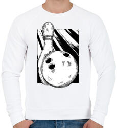 printfashion Bowling - Férfi pulóver - Fehér (8043445)