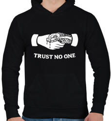 printfashion Trust no one! - Férfi kapucnis pulóver - Fekete (2362235)