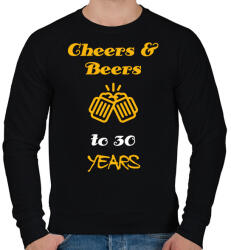 printfashion CHEERS AND BEERS 30 YEARS - Férfi pulóver - Fekete (1770909)