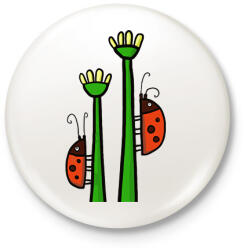 printfashion Katicabogarak - Kitűző, hűtőmágnes - Fehér (15960098)