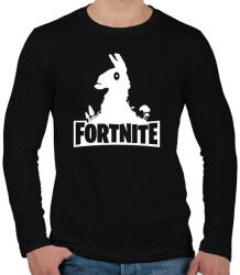 printfashion Fortnite Llama Logó - Fehér - Férfi hosszú ujjú póló - Fekete (1546020)
