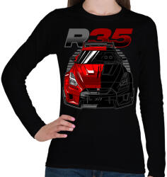 printfashion Nissan GT-R R35 - Női hosszú ujjú póló - Fekete (11420011)