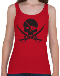 printfashion Kalóz koponya - Női atléta - Cseresznyepiros (79238)