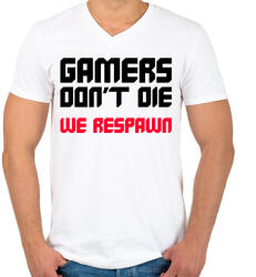 printfashion Gamer - Férfi V-nyakú póló - Fehér (11400155)