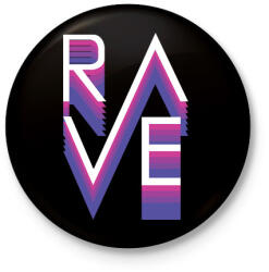 printfashion Rave - Kitűző, hűtőmágnes - Fekete (3098993)