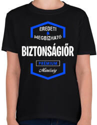 printfashion Biztonságiőr prémium minőség - Gyerek póló - Fekete (1454622)