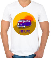 printfashion Van life 3 - Férfi V-nyakú póló - Fehér (5249731)