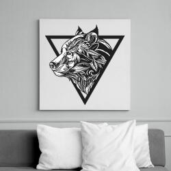 printfashion Farkas tetoválás - Vászonkép - Fehér (6633468)