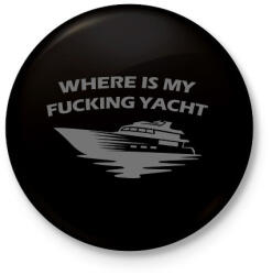 printfashion Yacht - Kitűző, hűtőmágnes - Fekete (14145514)