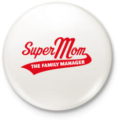 printfashion Szuper anyu - Kitűző, hűtőmágnes - Fehér (3084015)