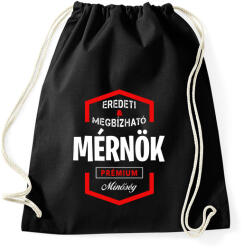 printfashion Mérnök prémium minőség - Sportzsák, Tornazsák - Fekete (1454075)