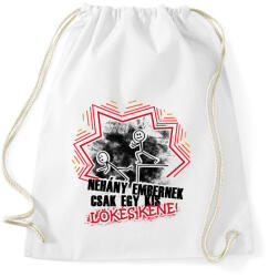 printfashion Néhány embernek csak egy kis lökés kéne - Sportzsák, Tornazsák - Fehér (16671897)
