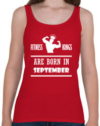 printfashion Fitnessz királyok szeptemberben születtek - Női atléta - Cseresznyepiros (1410564)