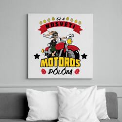 printfashion Húsvéti motoros póló - Vászonkép - Fehér (13109910)