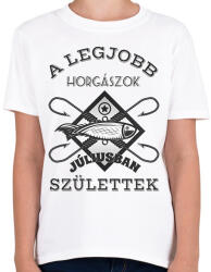 printfashion Horgász július - Gyerek póló - Fehér (5732496)