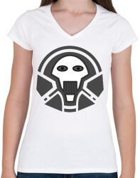 printfashion skull_1_2 - Női V-nyakú póló - Fehér (13088567)