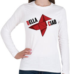 printfashion Bella Ciao origami - Női hosszú ujjú póló - Fehér (5316612)