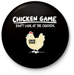 printfashion CHICKEN GAME - Kitűző, hűtőmágnes - Fekete (16655409)