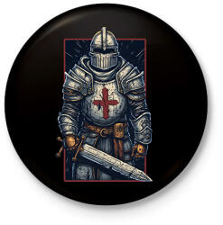 printfashion Kereszteslovag - Kitűző, hűtőmágnes - Fekete (13289782)