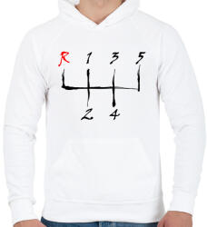 printfashion sebessegvaltó-3-2-szín - Férfi kapucnis pulóver - Fehér (880829)