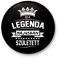 printfashion Ez a legenda májusban született - Kitűző, hűtőmágnes - Fekete (3102075)