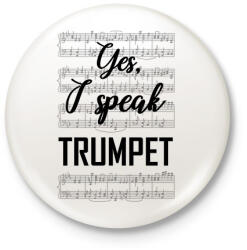 printfashion I speak trumpet - Kitűző, hűtőmágnes - Fehér (7642409)