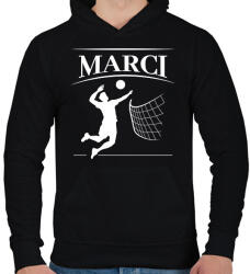 printfashion Röpis fiú - Névvel - Férfi kapucnis pulóver - Fekete (14006394)