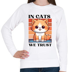 printfashion In Cats We Trust - Női pulóver - Fehér (16787054)