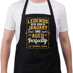 printfashion A tökéletes legendák januárban születtek - Kötény - Fekete (6089654)
