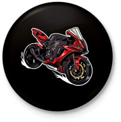 printfashion Sport motor - Kitűző, hűtőmágnes - Fekete (14140450)