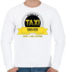 printfashion I'm proud to be taxi driver - Férfi pulóver - Fehér (7555260)