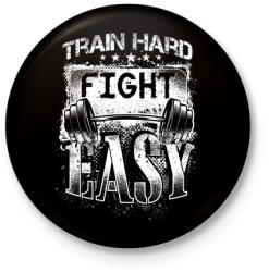 printfashion Eddz keményen, harcolj könnyedén! - Kitűző, hűtőmágnes - Fekete (3095346)