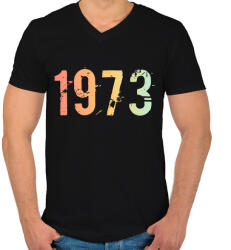 printfashion 1973 - Férfi V-nyakú póló - Fekete (11822727)