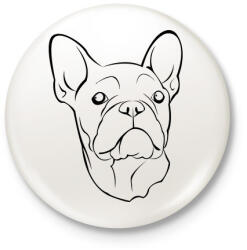 printfashion Francia bulldog - Kitűző, hűtőmágnes - Fehér (3077690)