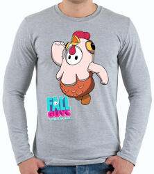 printfashion Fall Guys - Chicken - Férfi hosszú ujjú póló - Sport szürke (2838273)
