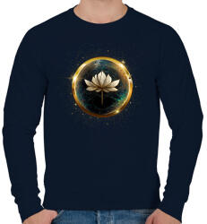 printfashion Arany lótusz - Férfi pulóver - Sötétkék (14518298)