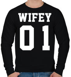 printfashion Wifey - Férfi pulóver - Fekete (2206748)